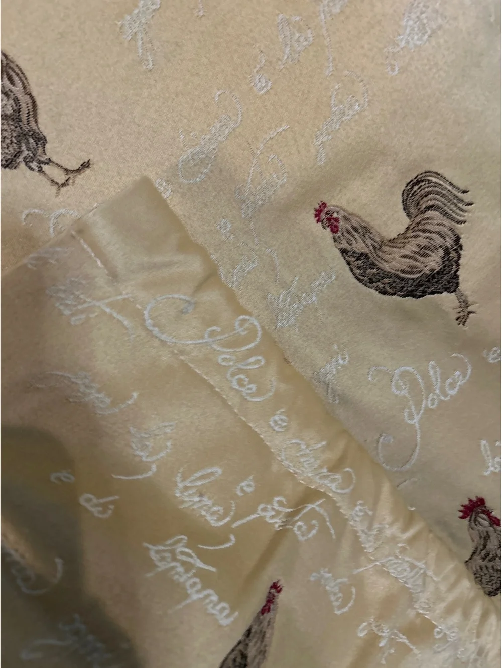 Yellow Rooster Patterned curtain Fully Lined White 25